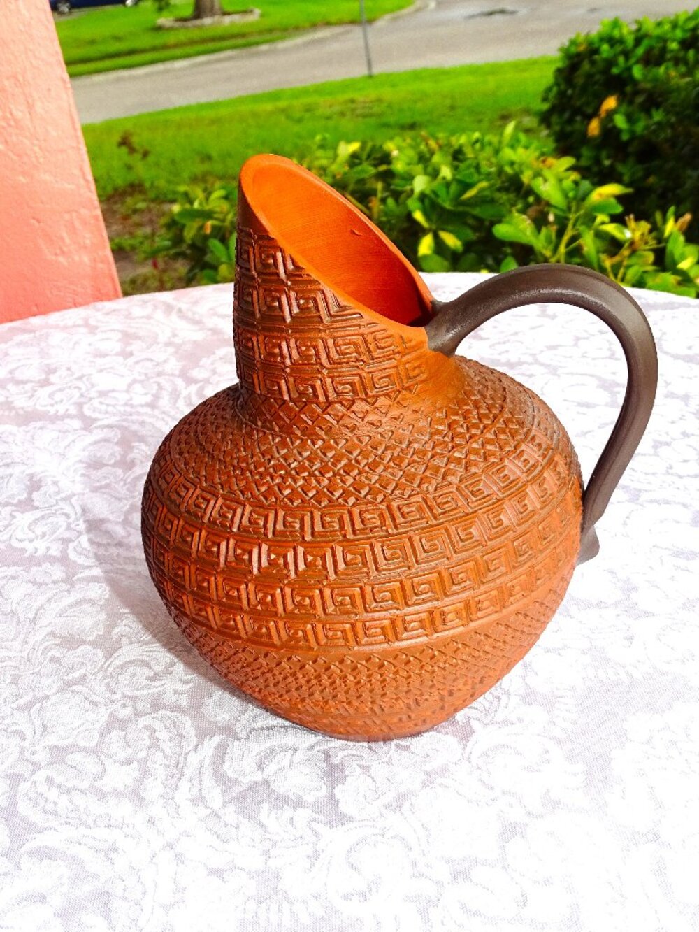 Southwest Hand Crafted Signed and Numbered Pitcher 7 1/2"